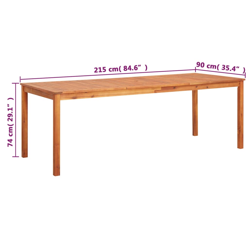 Tuintafel 150x90x74 cm massief acaciahout