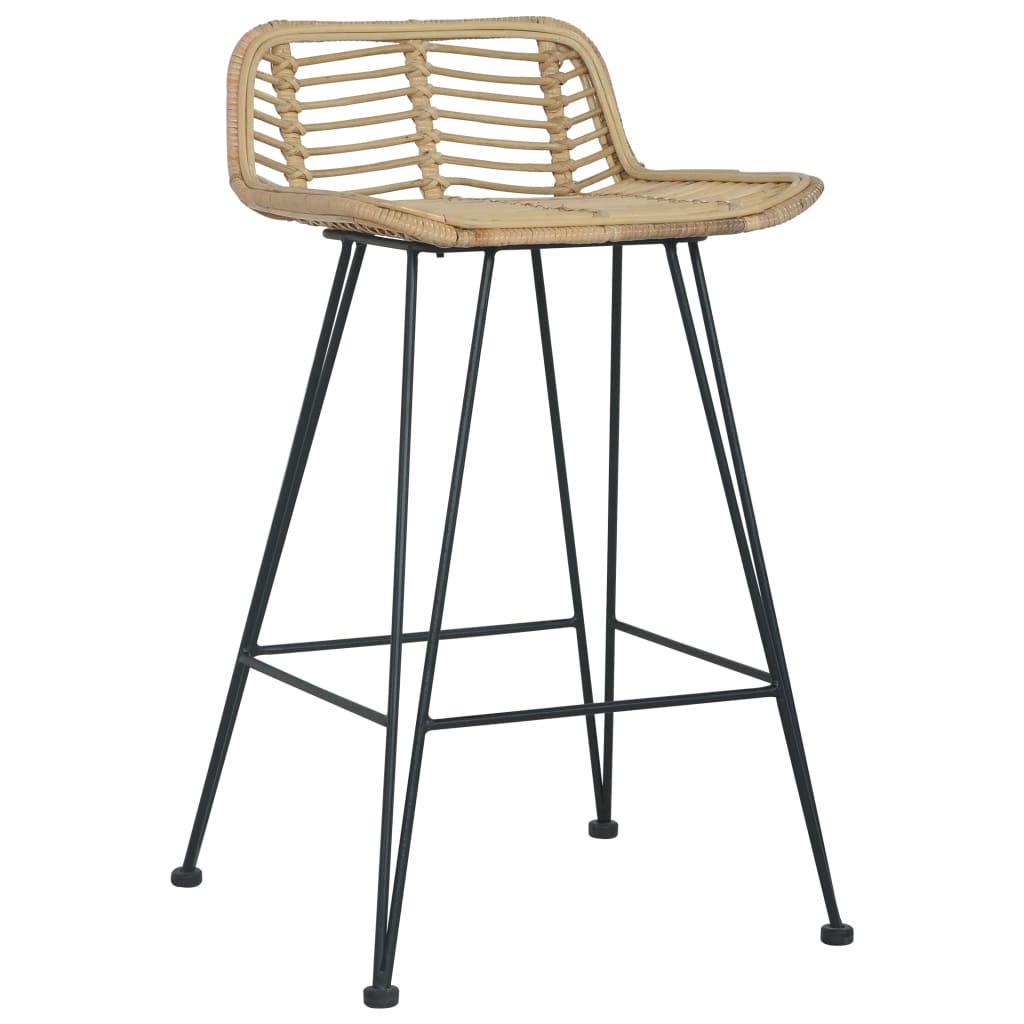 Barstoelen 2 st natuurlijk rattan