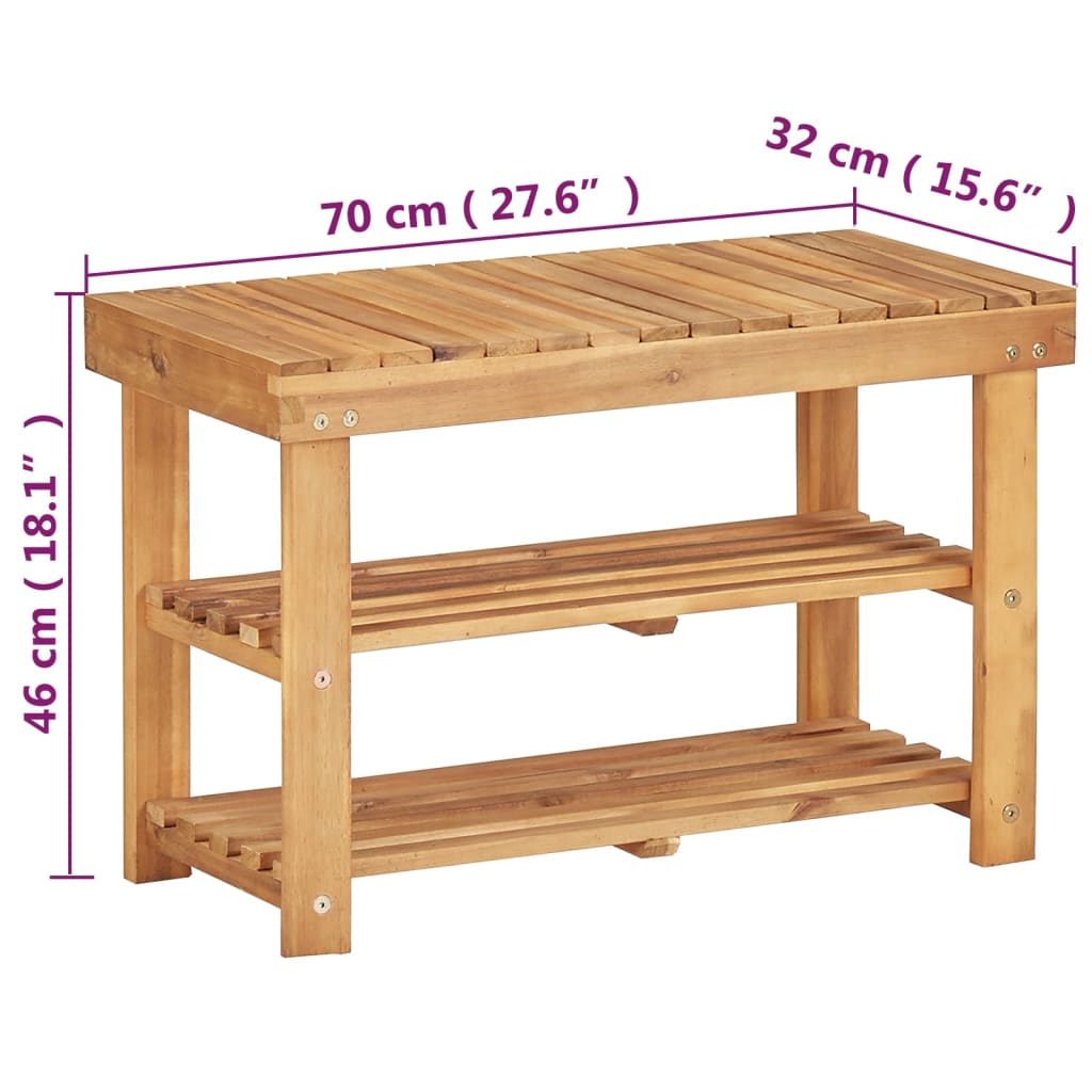 Schoenenrek 50x32x45 cm massief acaciahout