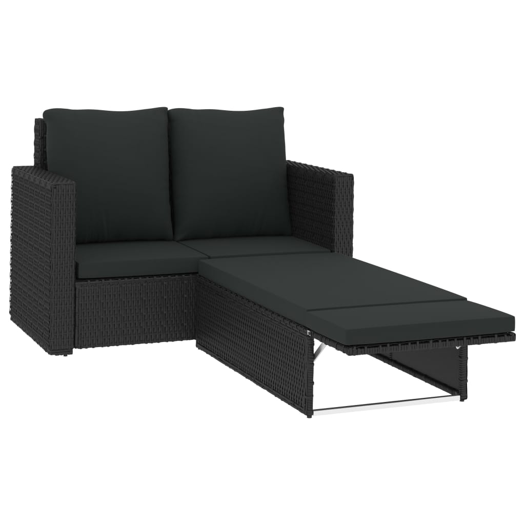 2-delige Loungeset met kussens poly rattan