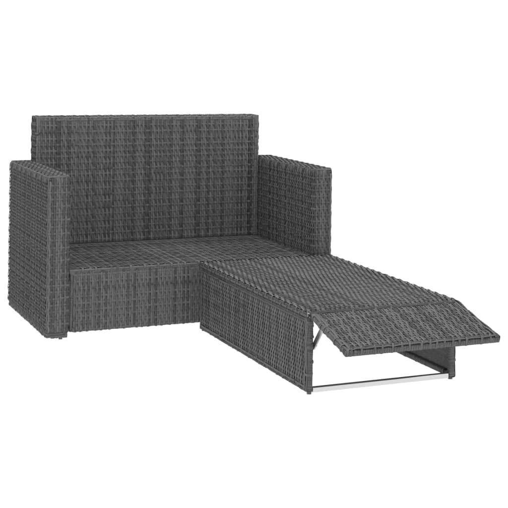 2-delige Loungeset met kussens poly rattan