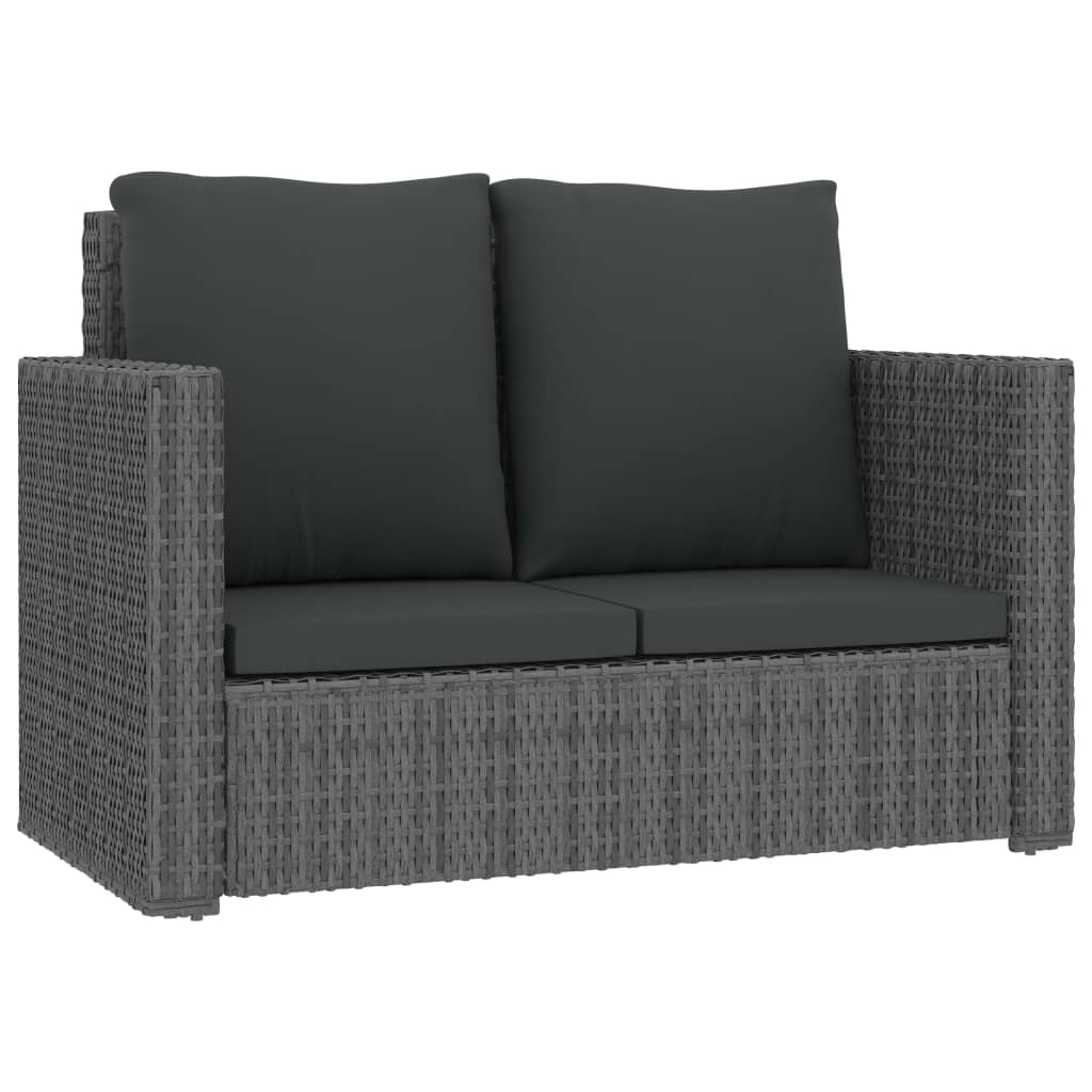 2-delige Loungeset met kussens poly rattan