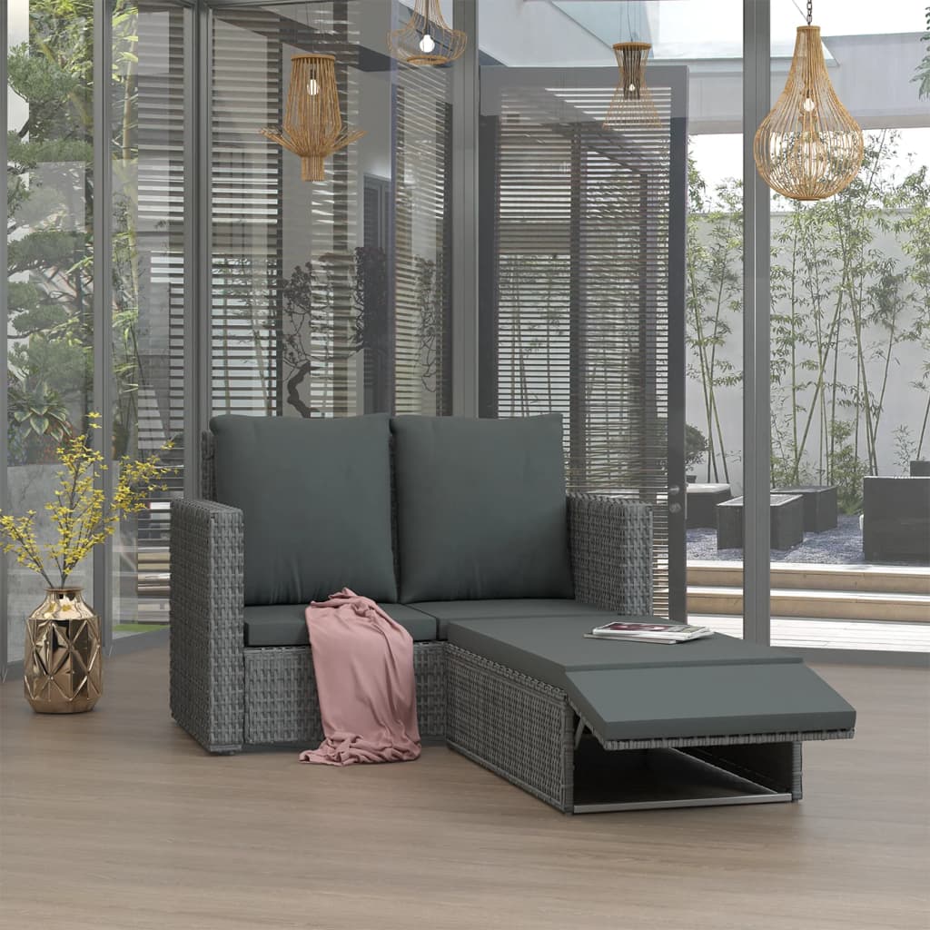 2-delige Loungeset met kussens poly rattan