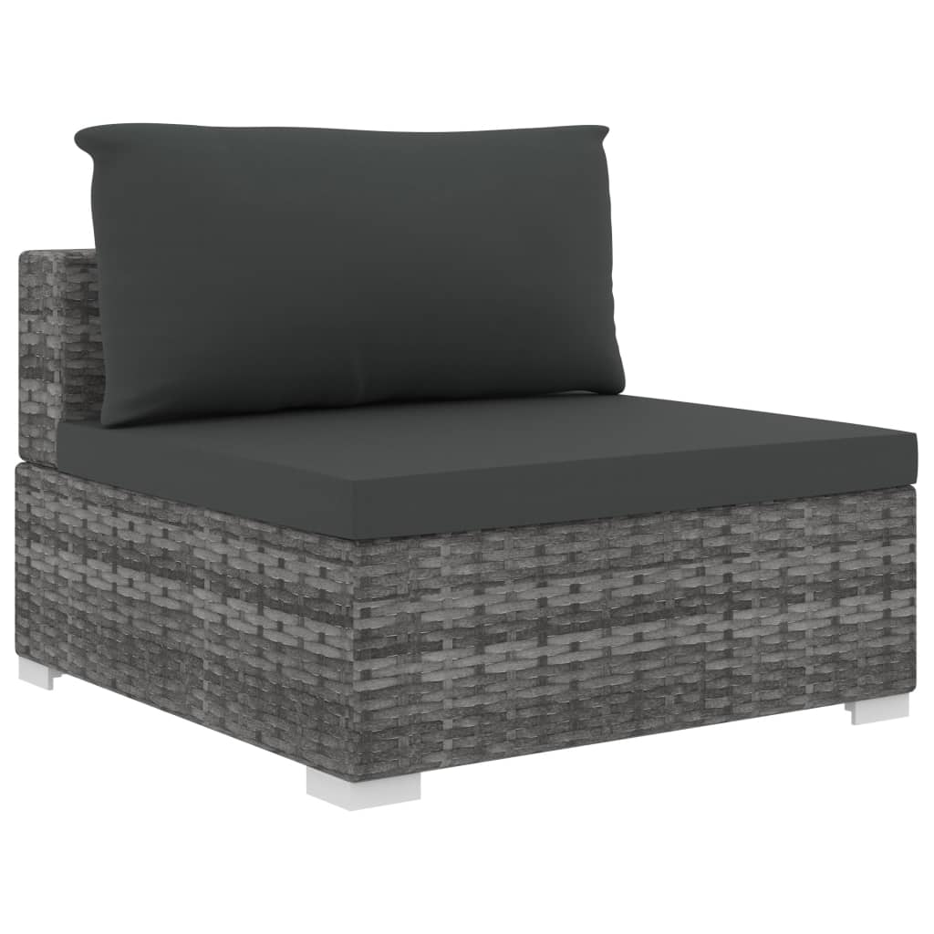 8-delige Loungeset met kussens poly rattan bruin