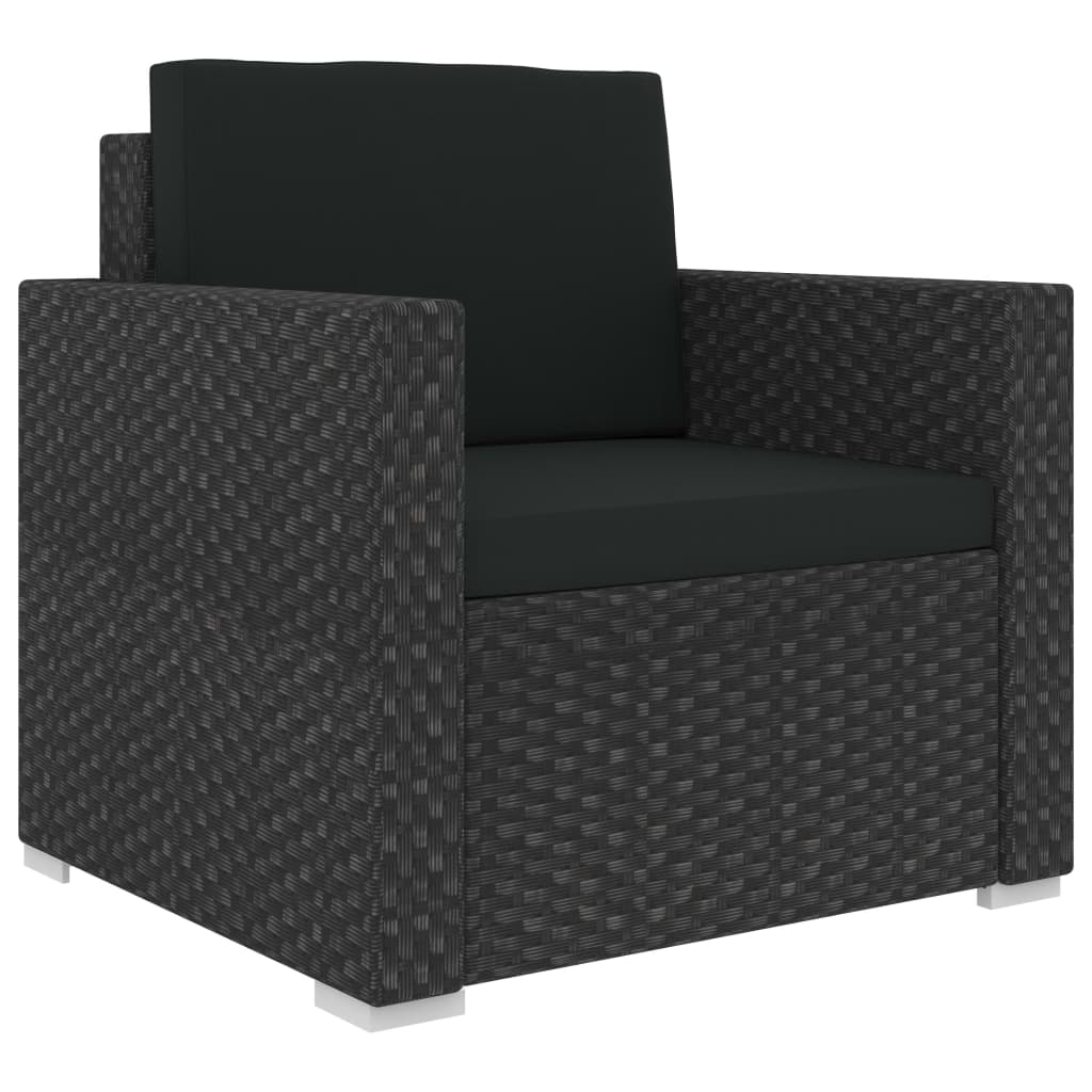 8-delige Loungeset met kussens poly rattan bruin