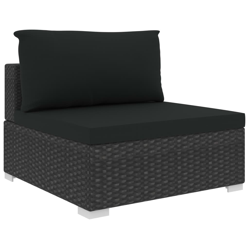 8-delige Loungeset met kussens poly rattan bruin