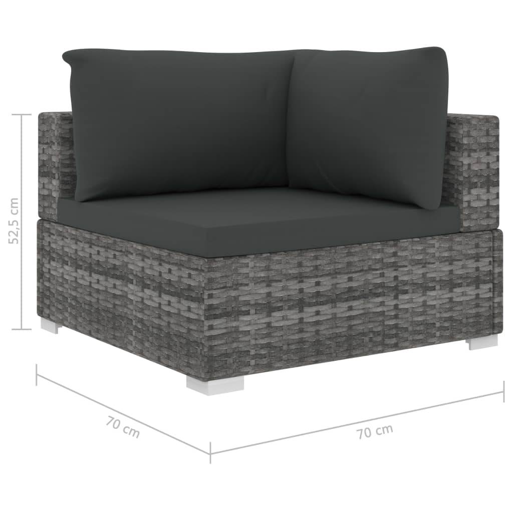 6-delige Loungeset met kussens poly rattan