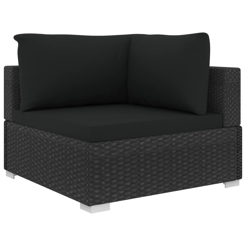 6-delige Loungeset met kussens poly rattan