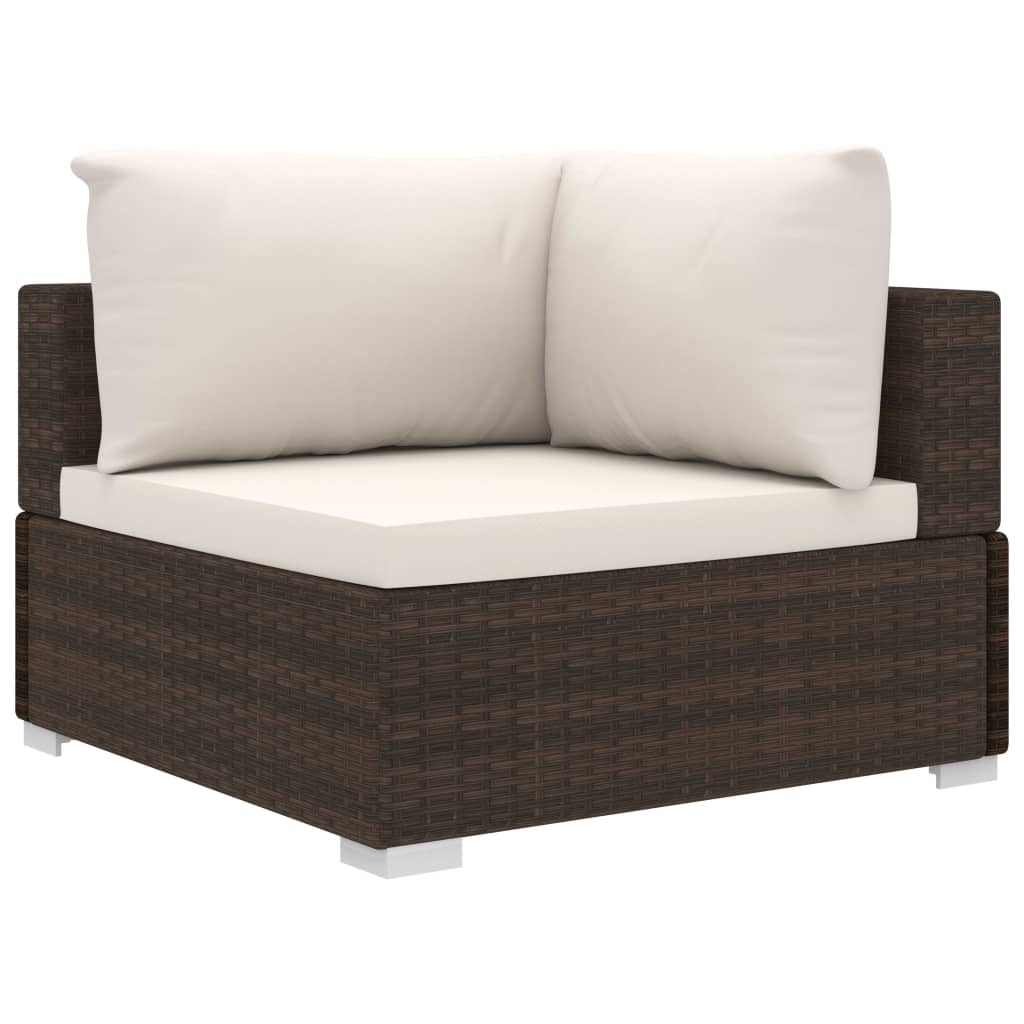 4-delige Loungeset met kussens poly rattan