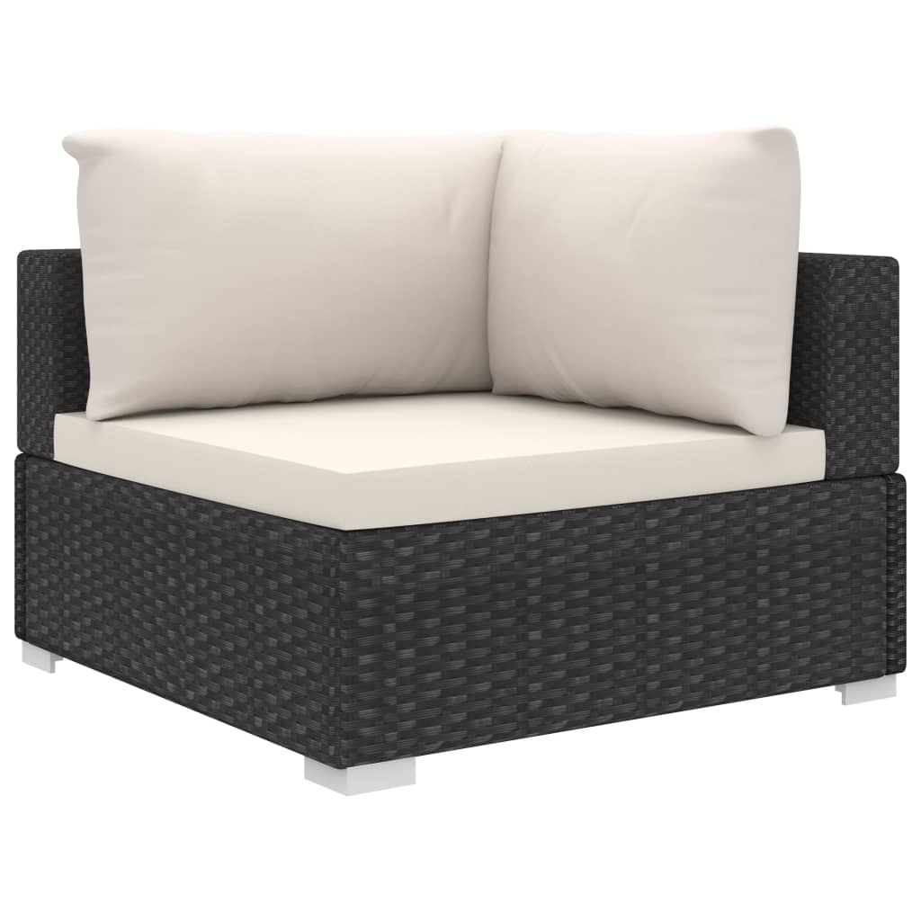 4-delige Loungeset met kussens poly rattan