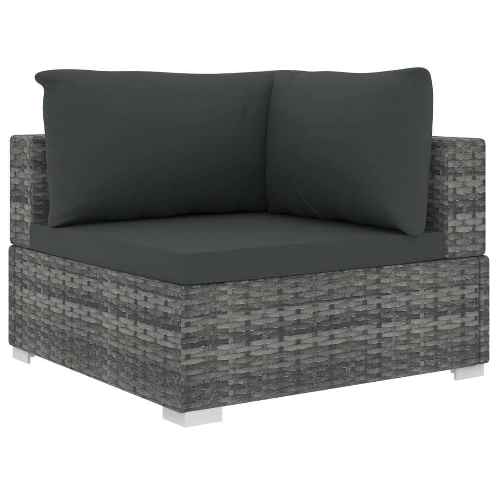 4-delige Loungeset met kussens poly rattan