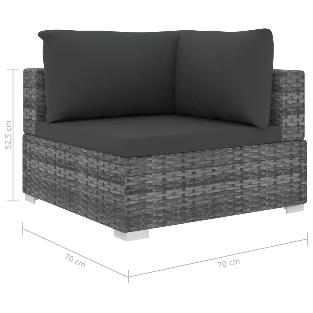 4-delige Loungeset met kussens poly rattan