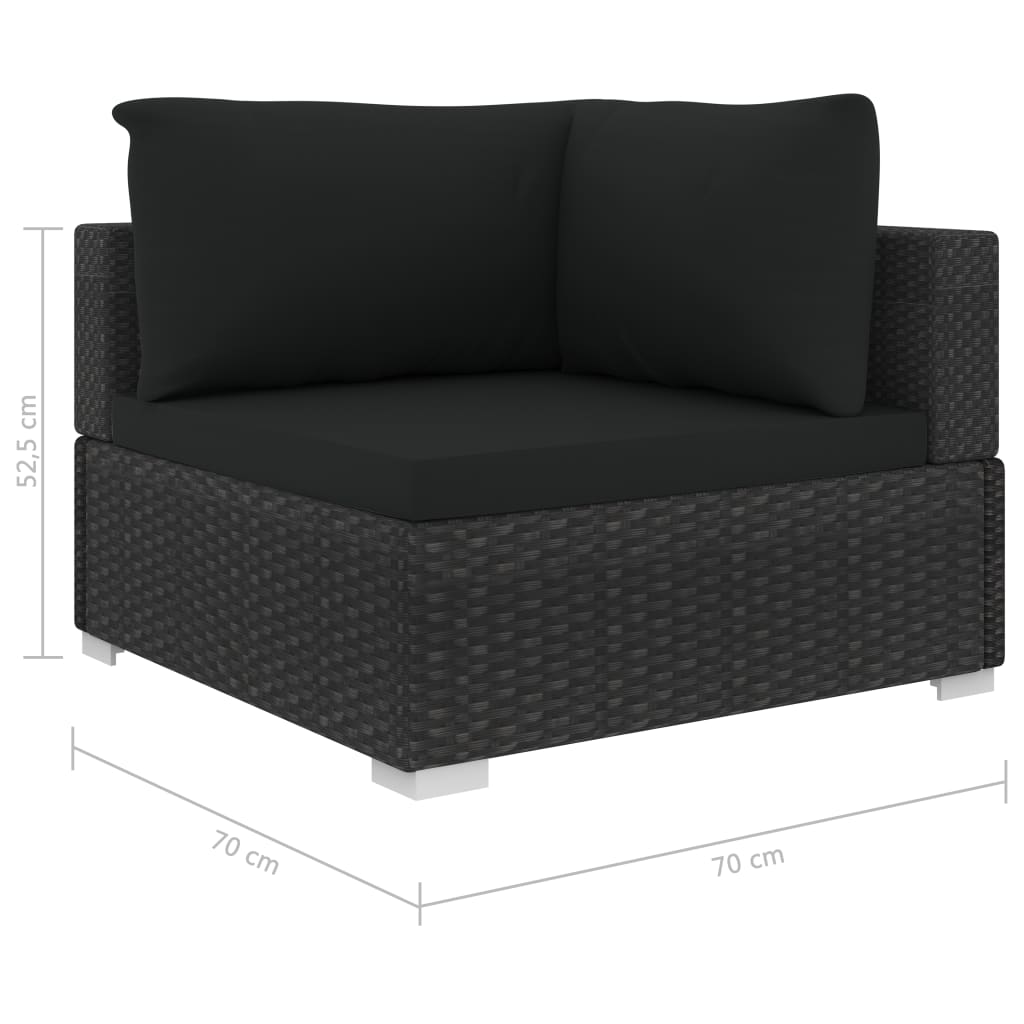 4-delige Loungeset met kussens poly rattan