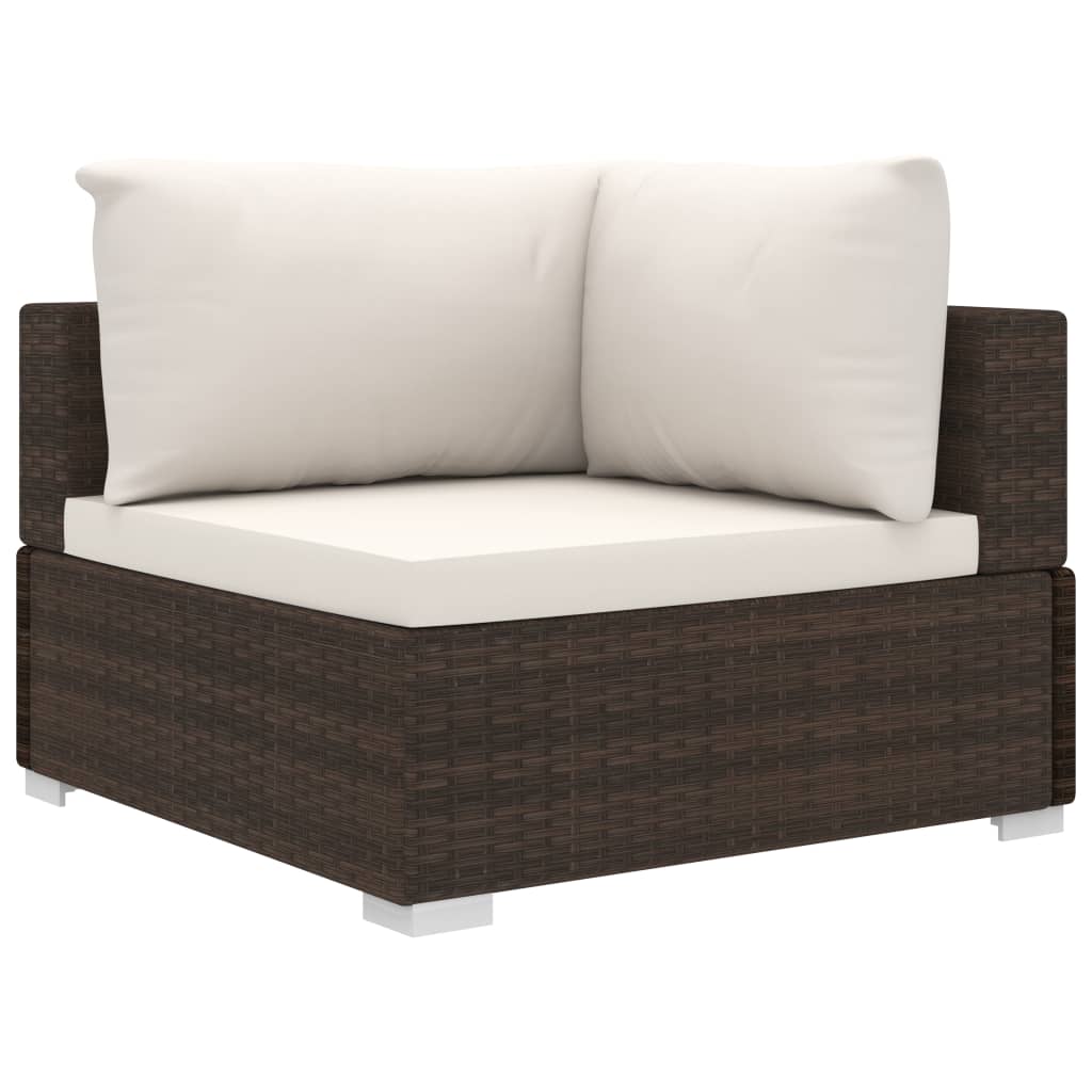 11-delige Loungeset met kussens poly rattan