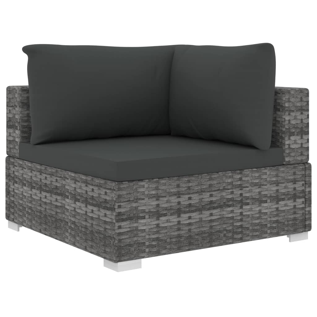 11-delige Loungeset met kussens poly rattan