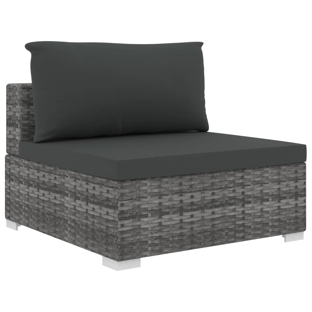 11-delige Loungeset met kussens poly rattan