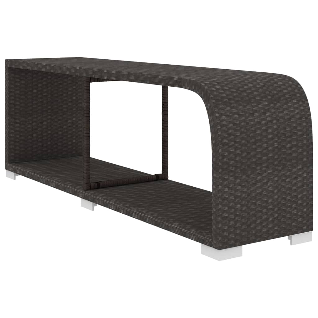 8-delige Loungeset met kussens poly rattan grijs