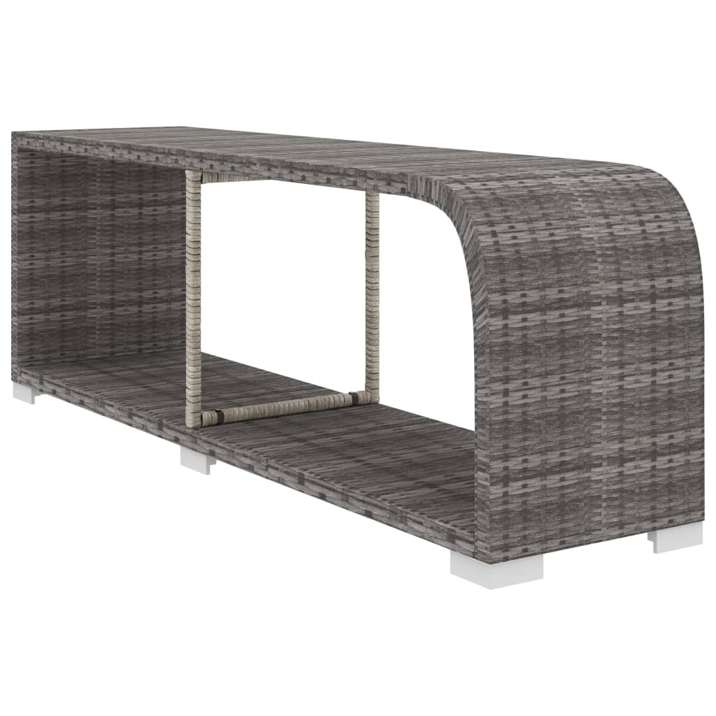 8-delige Loungeset met kussens poly rattan grijs