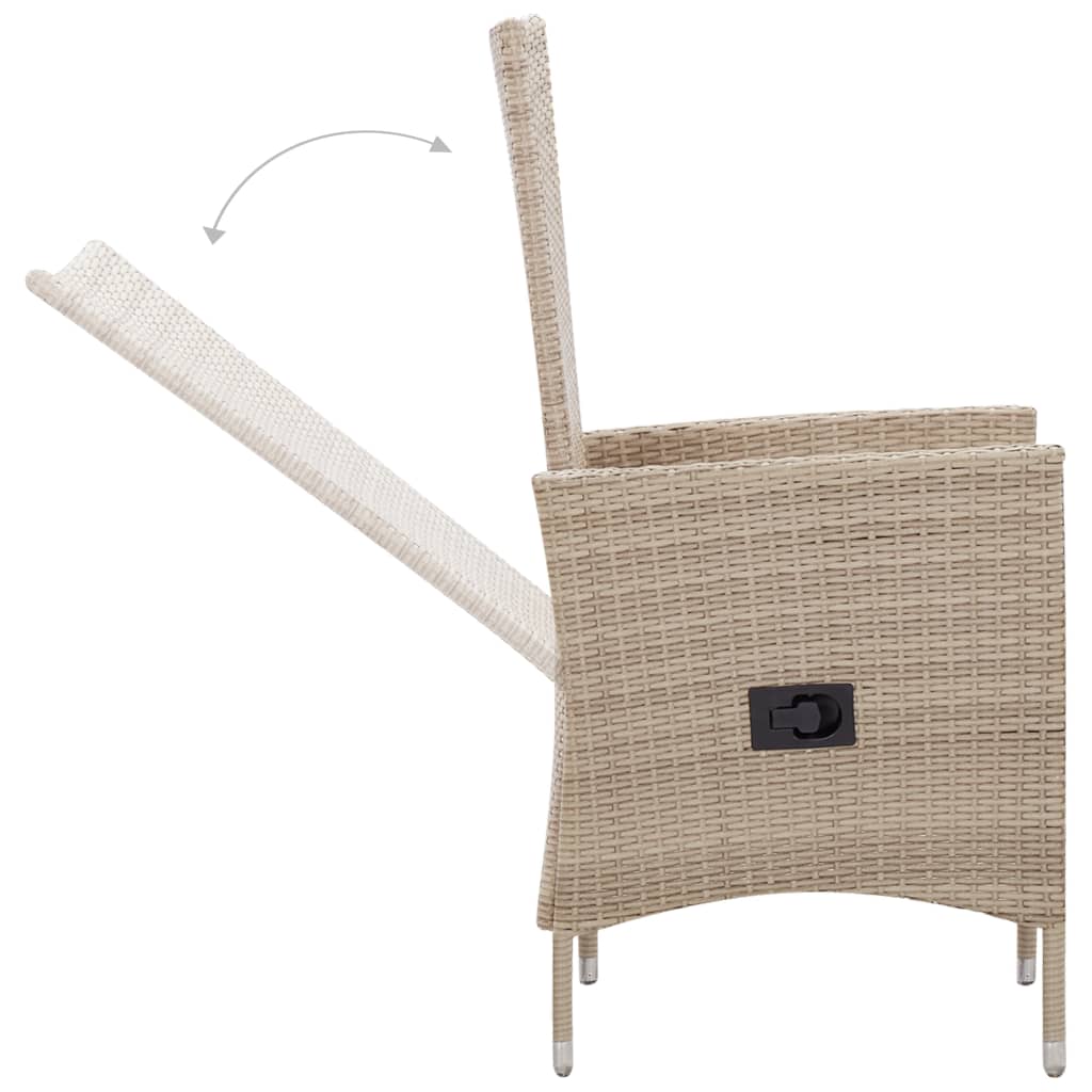 9-delige Tuinset met kussens poly rattan beige