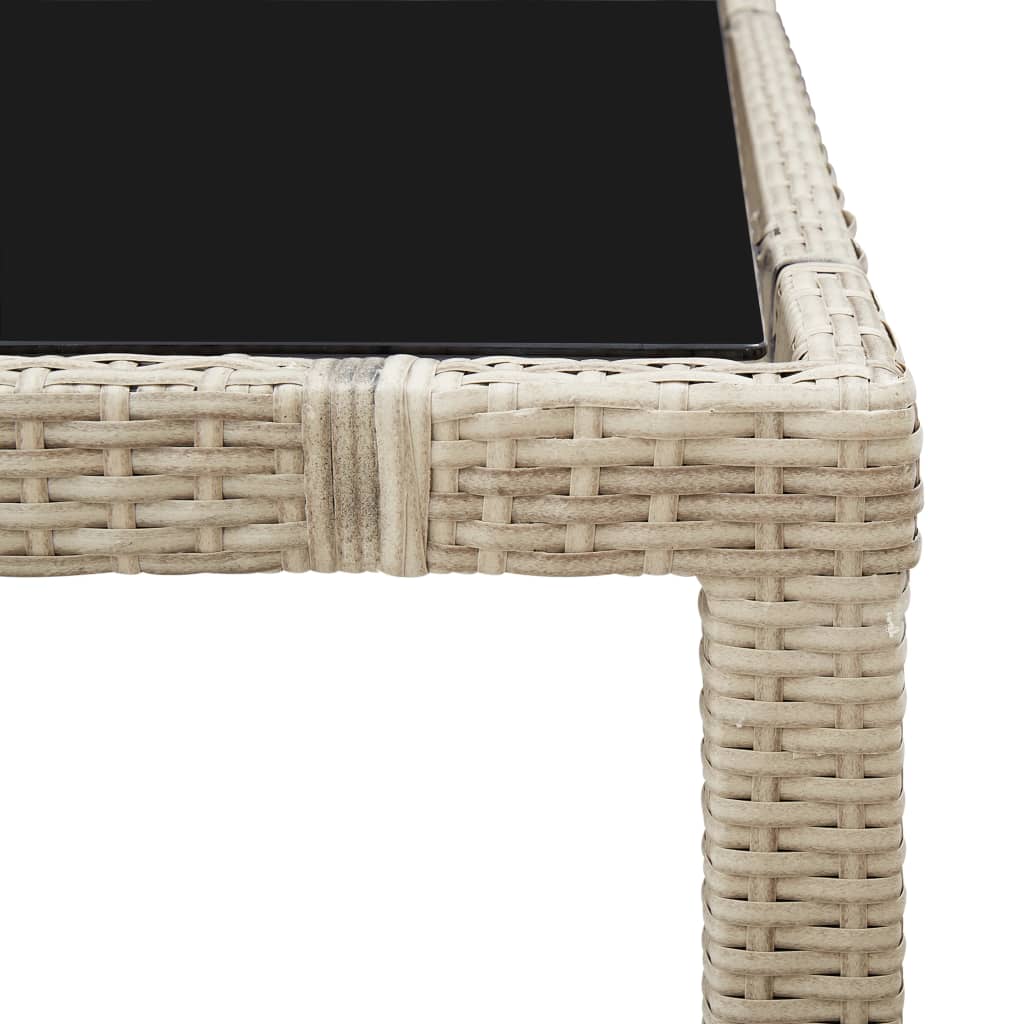 9-delige Tuinset met kussens poly rattan beige