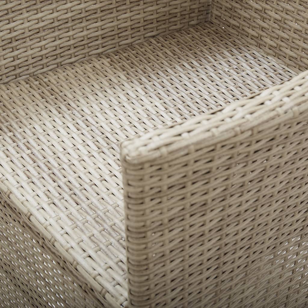 Tuinstoelen 2 st verstelbaar met kussens poly rattan