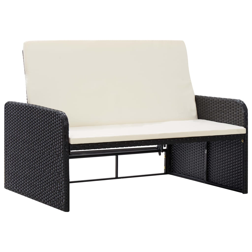 2-delige Loungeset met kussens poly rattan