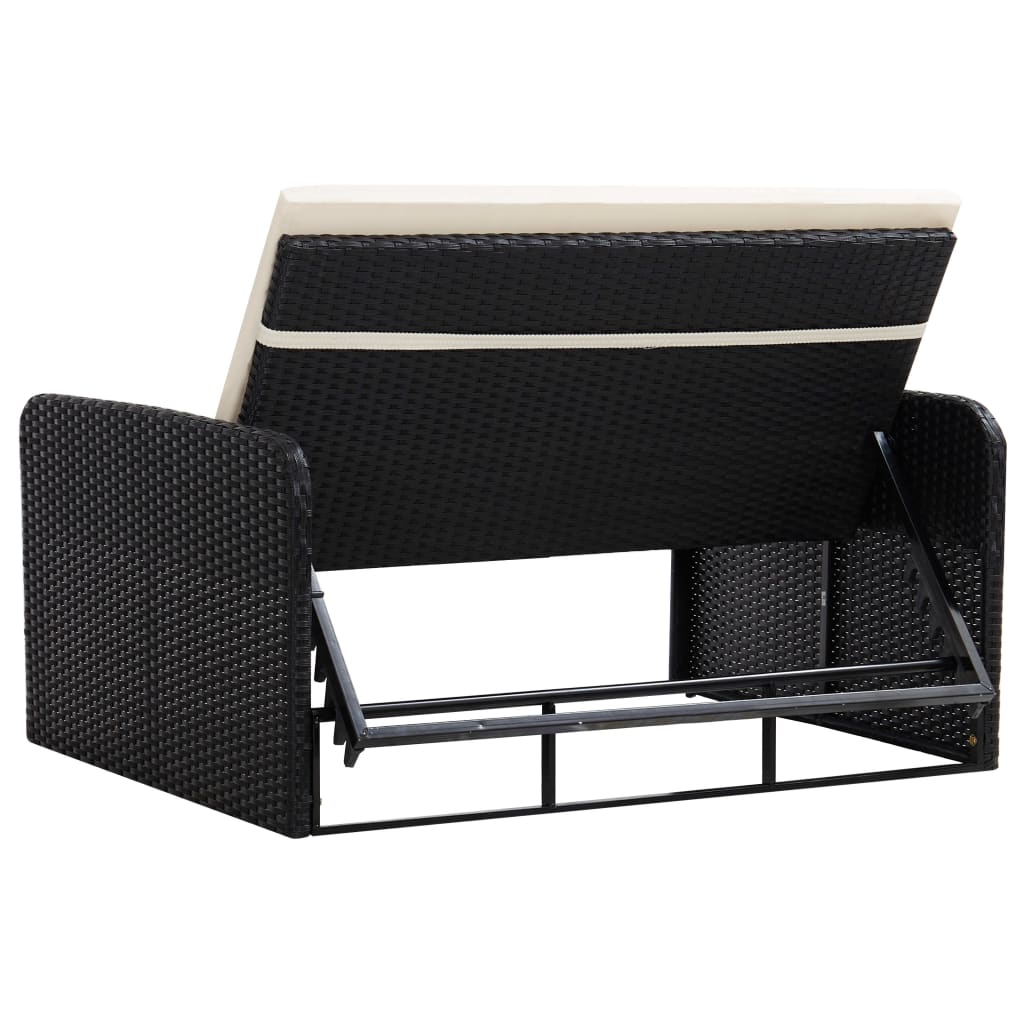 2-delige Loungeset met kussens poly rattan