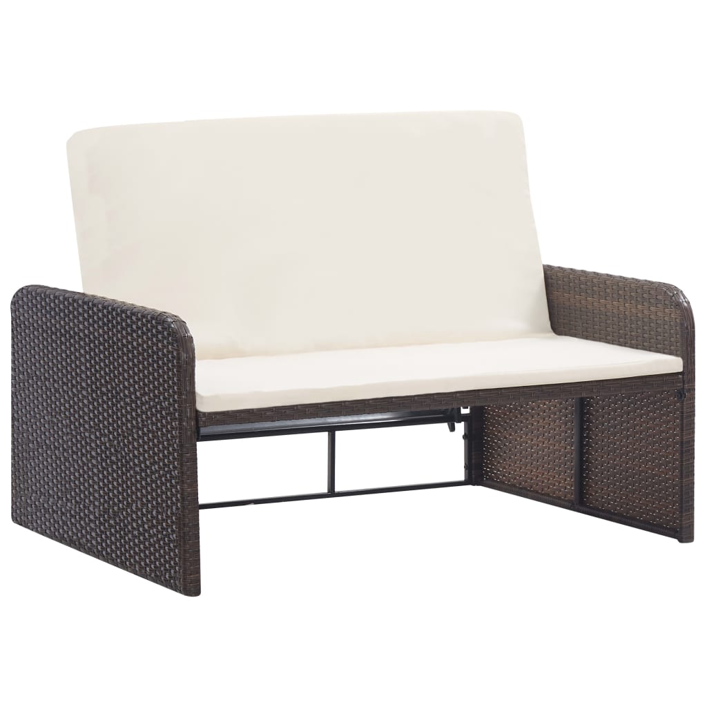 2-delige Loungeset met kussens poly rattan