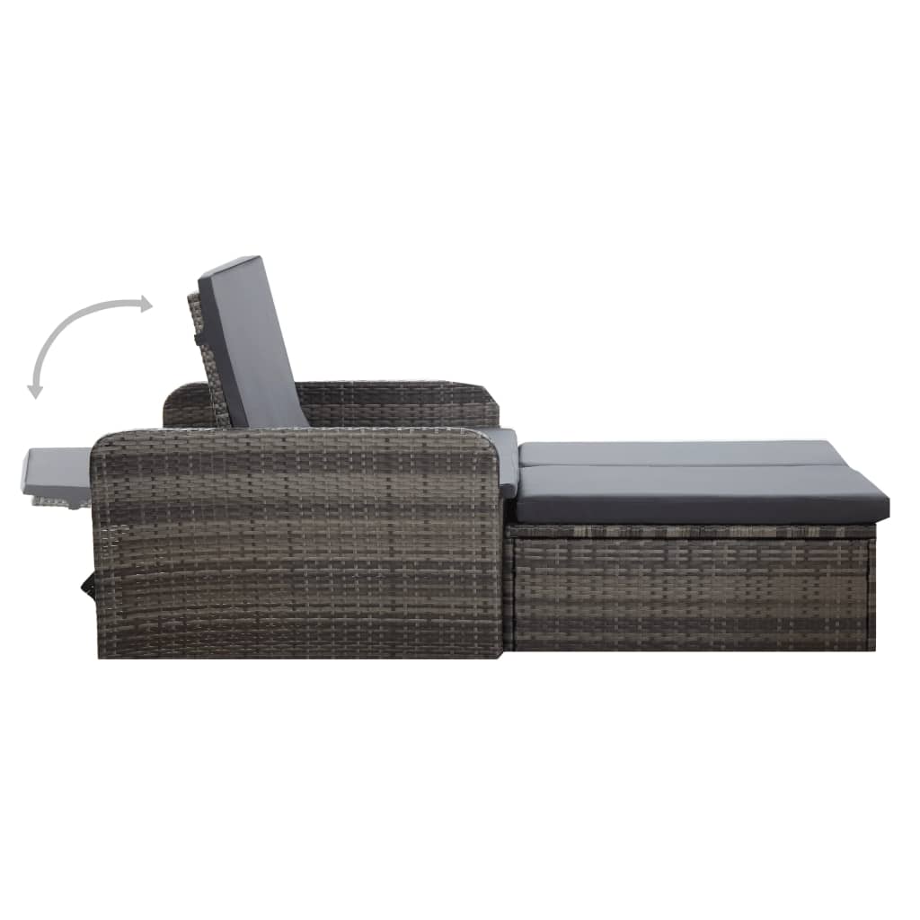 2-delige Loungeset met kussens poly rattan