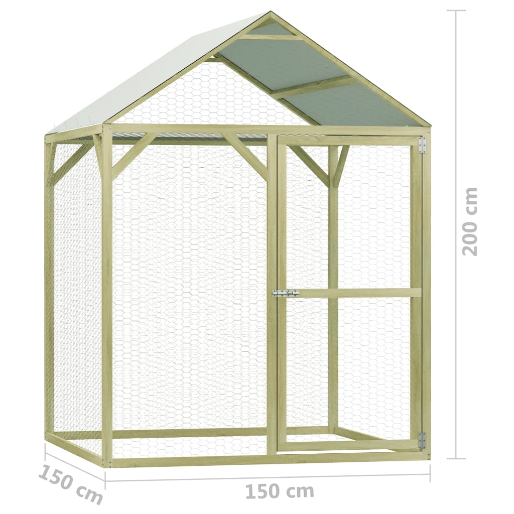 Kippenhok 3x1,5x2 m geïmpregneerd grenenhout