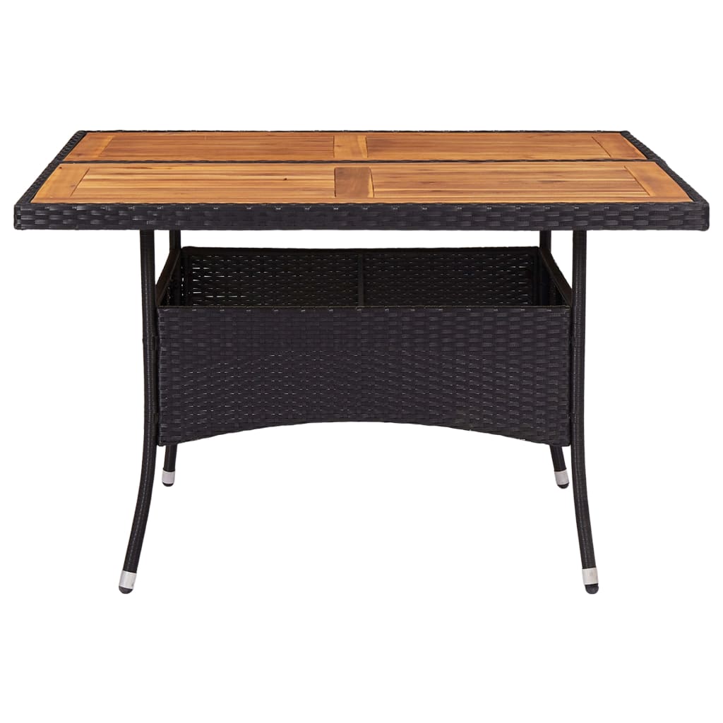 Tuintafel poly rattan massief acaciahout