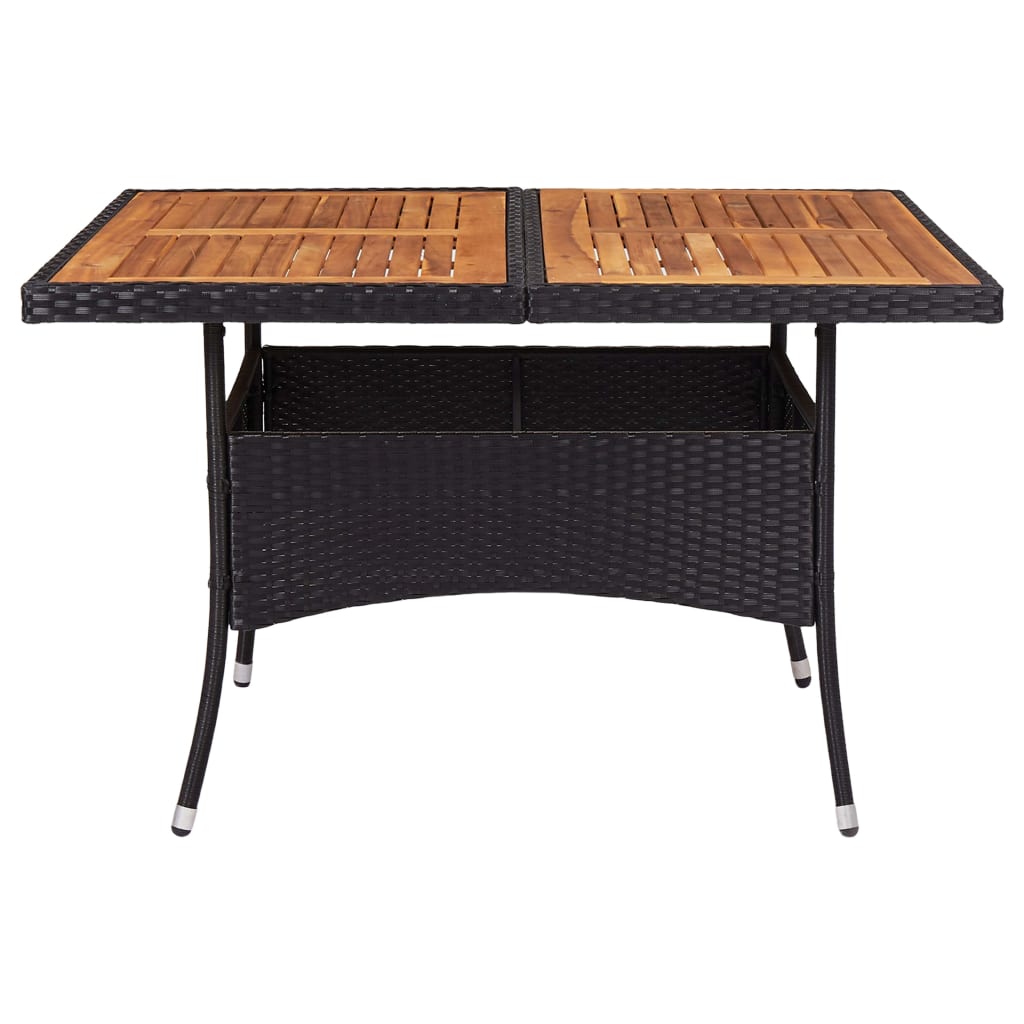 Tuintafel poly rattan massief acaciahout