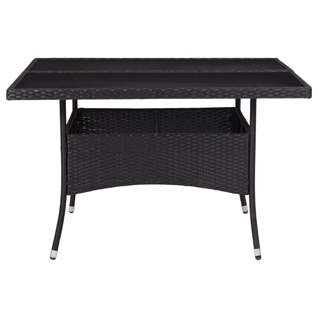 Tuintafel poly rattan massief acaciahout