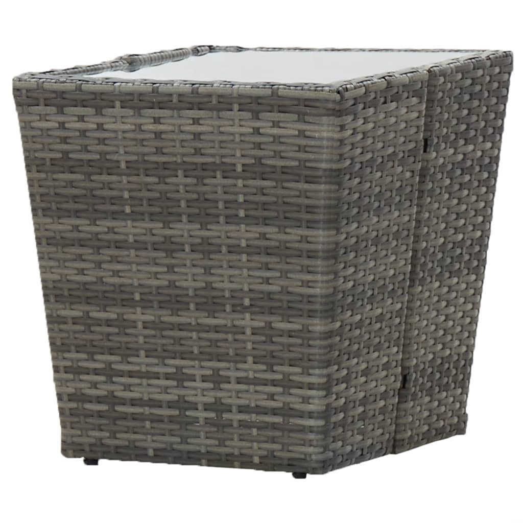 Theetafel 41,5x41,5x43 cm poly rattan massief acaciahout