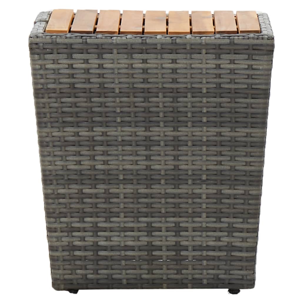 Theetafel 41,5x41,5x43 cm poly rattan massief acaciahout