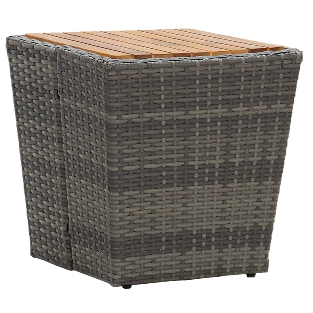 Theetafel 41,5x41,5x43 cm poly rattan massief acaciahout