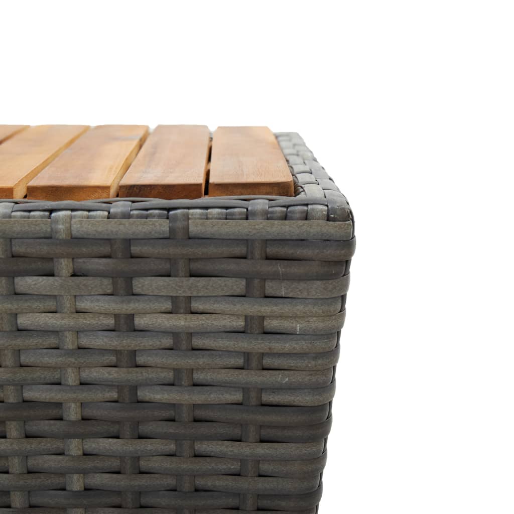 Theetafel 41,5x41,5x43 cm poly rattan massief acaciahout