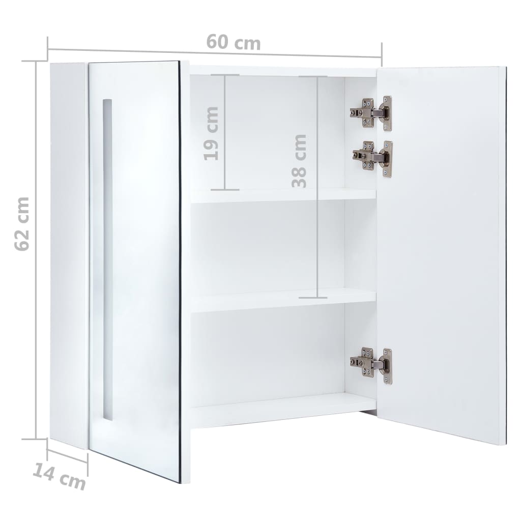 Badkamerkast met spiegel LED 89x14x62 cm