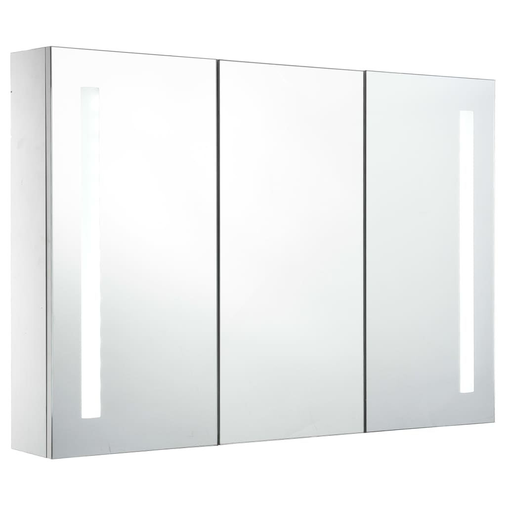 Badkamerkast met spiegel LED 89x14x62 cm