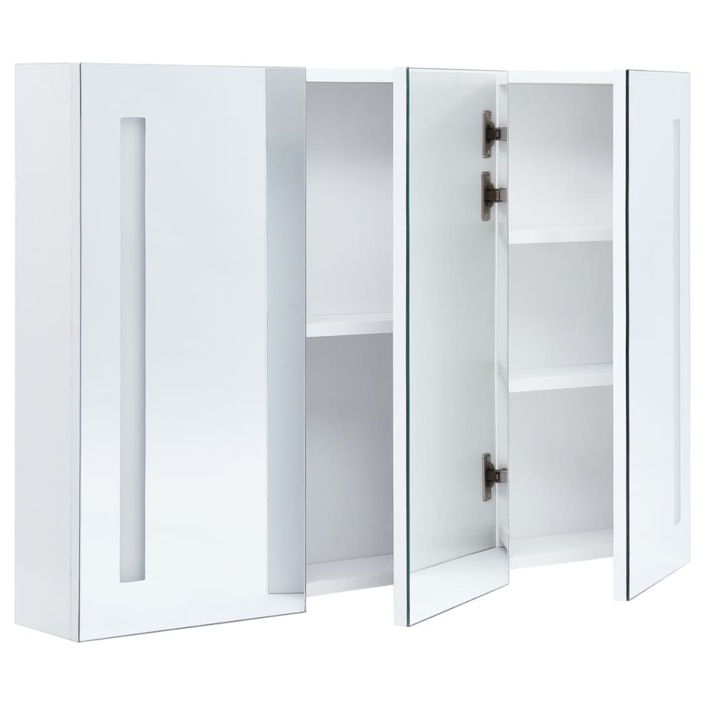 Badkamerkast met spiegel LED 89x14x62 cm