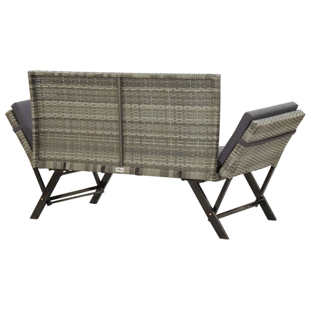 Tuinbank met kussens 176 cm poly rattan