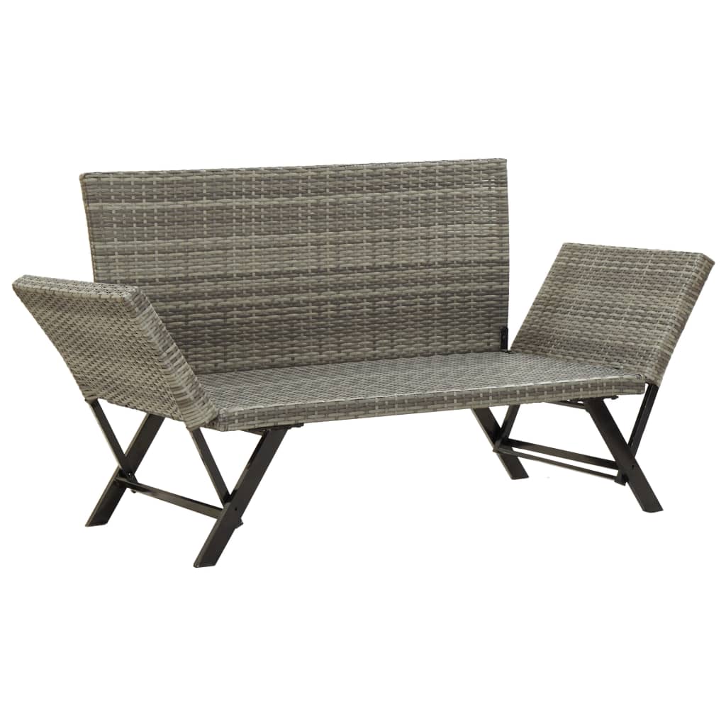 Tuinbank met kussens 176 cm poly rattan