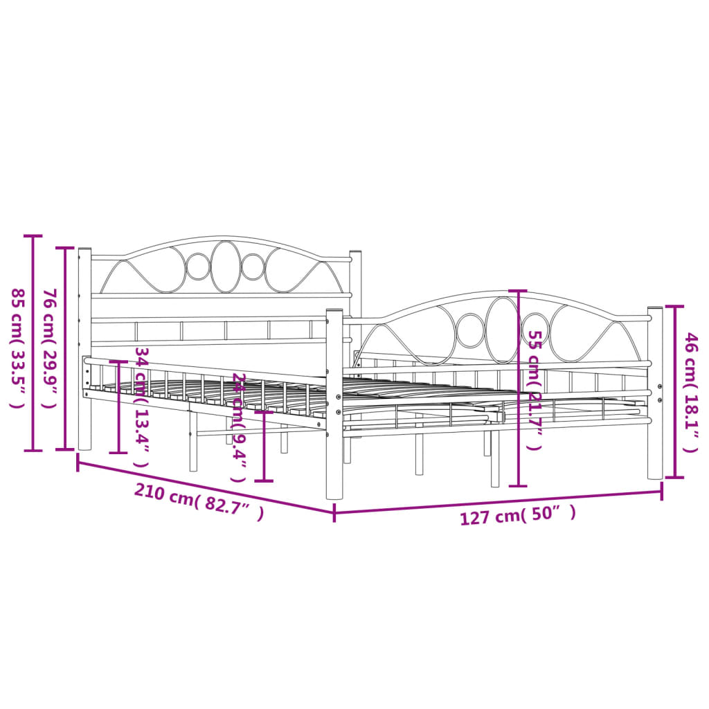 Bedframe staal 120x200 cm