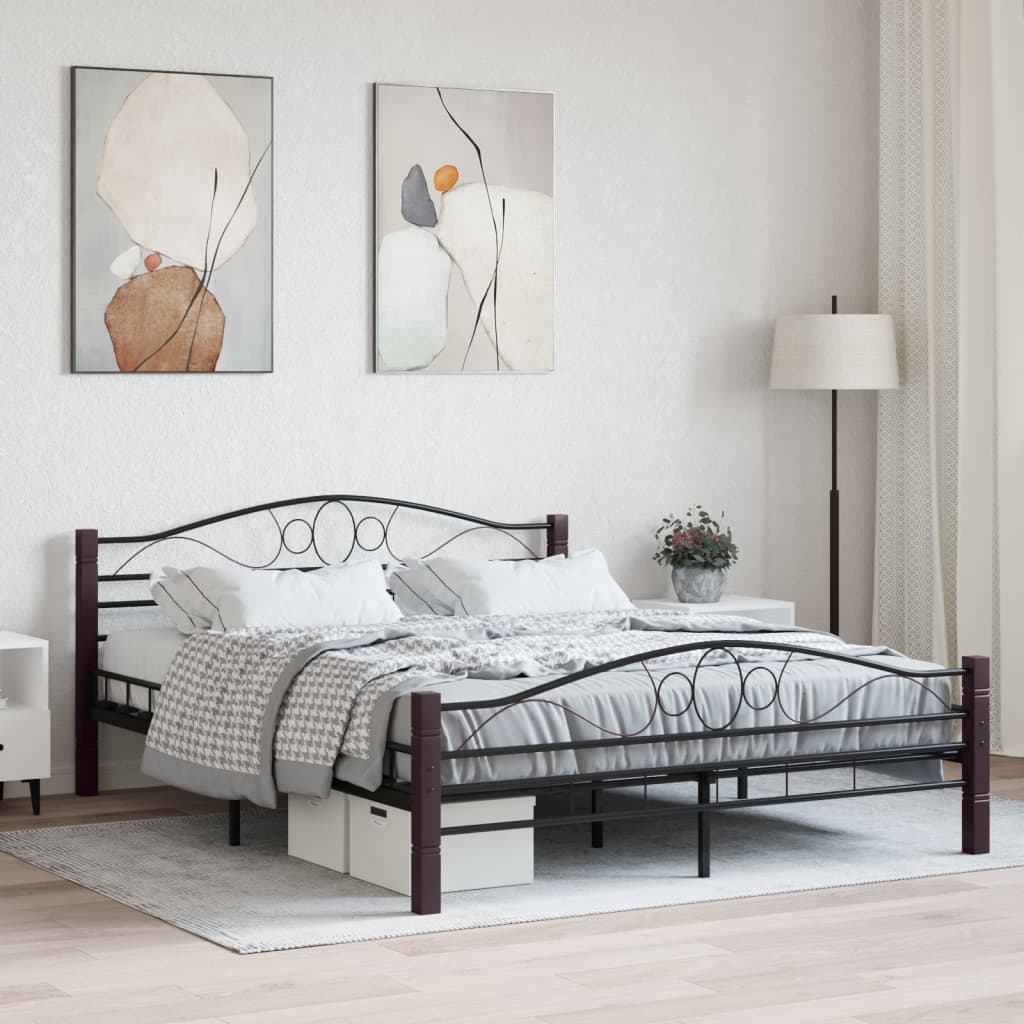 Bedframe metaal zwart 180x200 cm