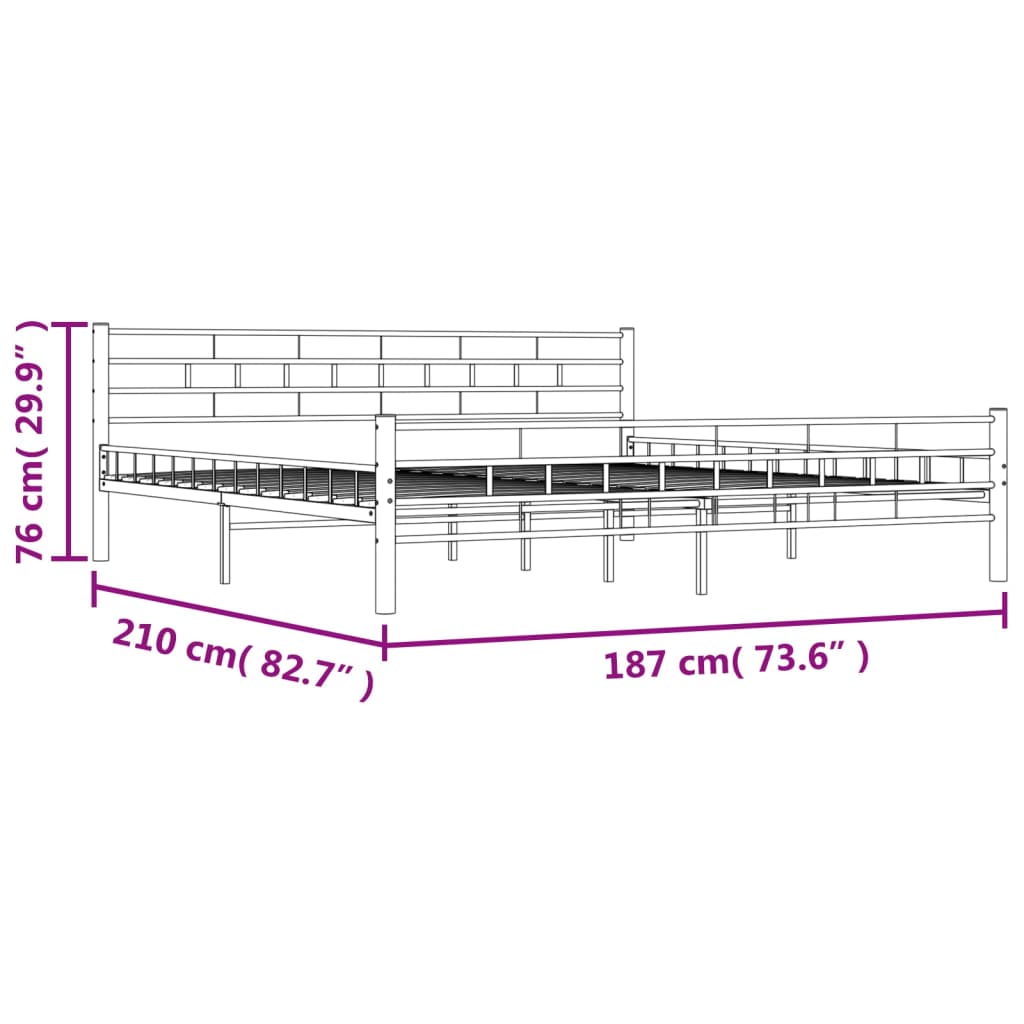 Bedframe metaal 200x200 cm