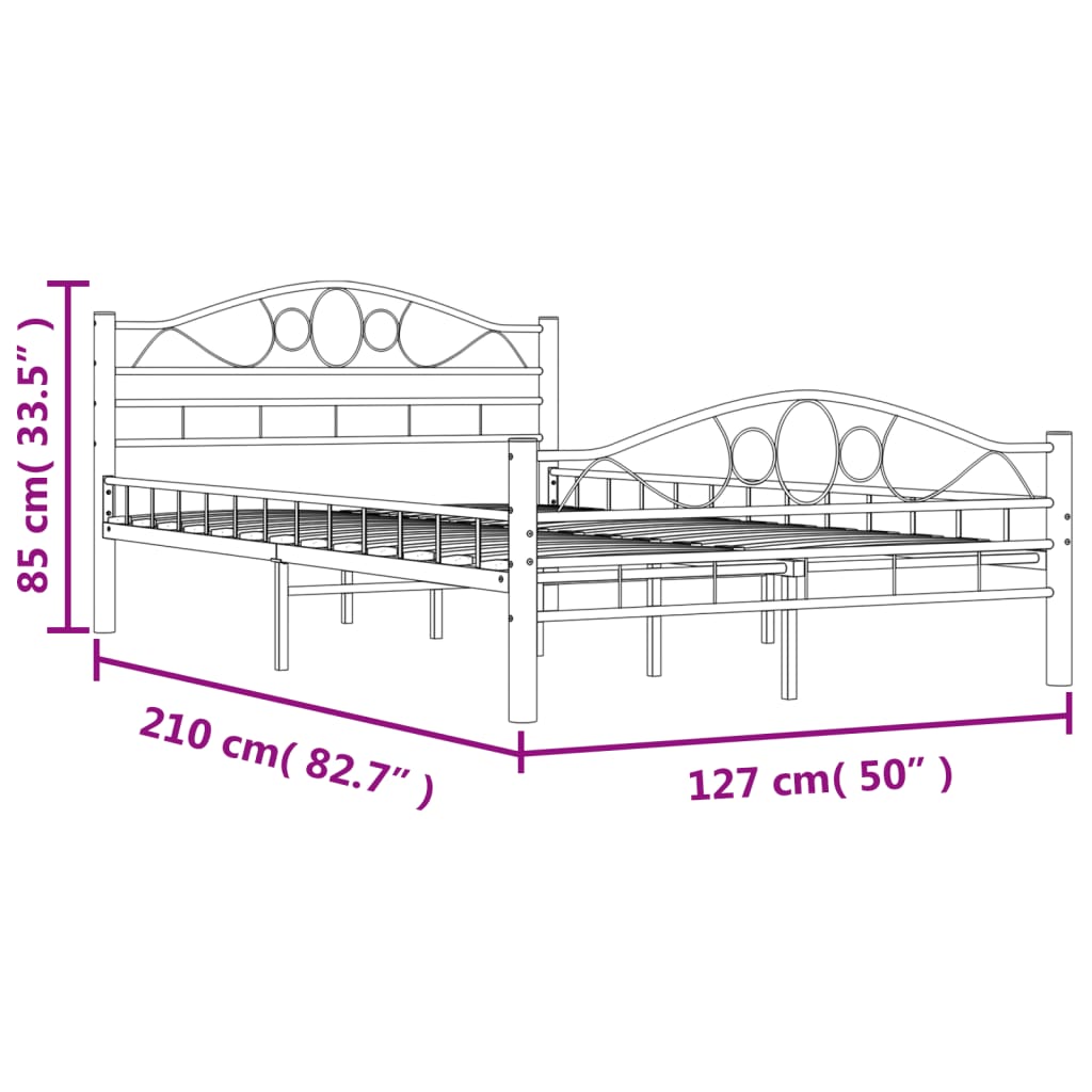 Bedframe staal 120x200 cm