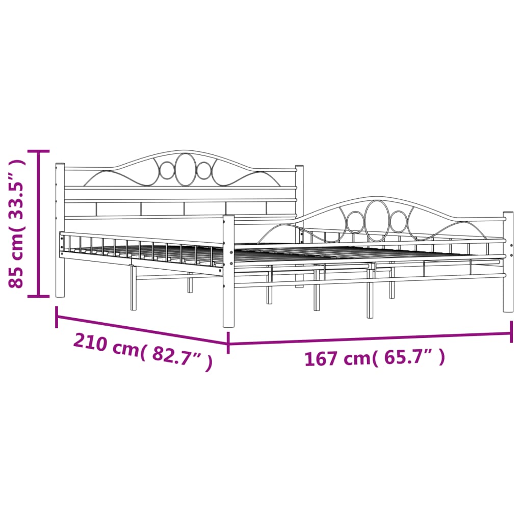 Bedframe staal 120x200 cm