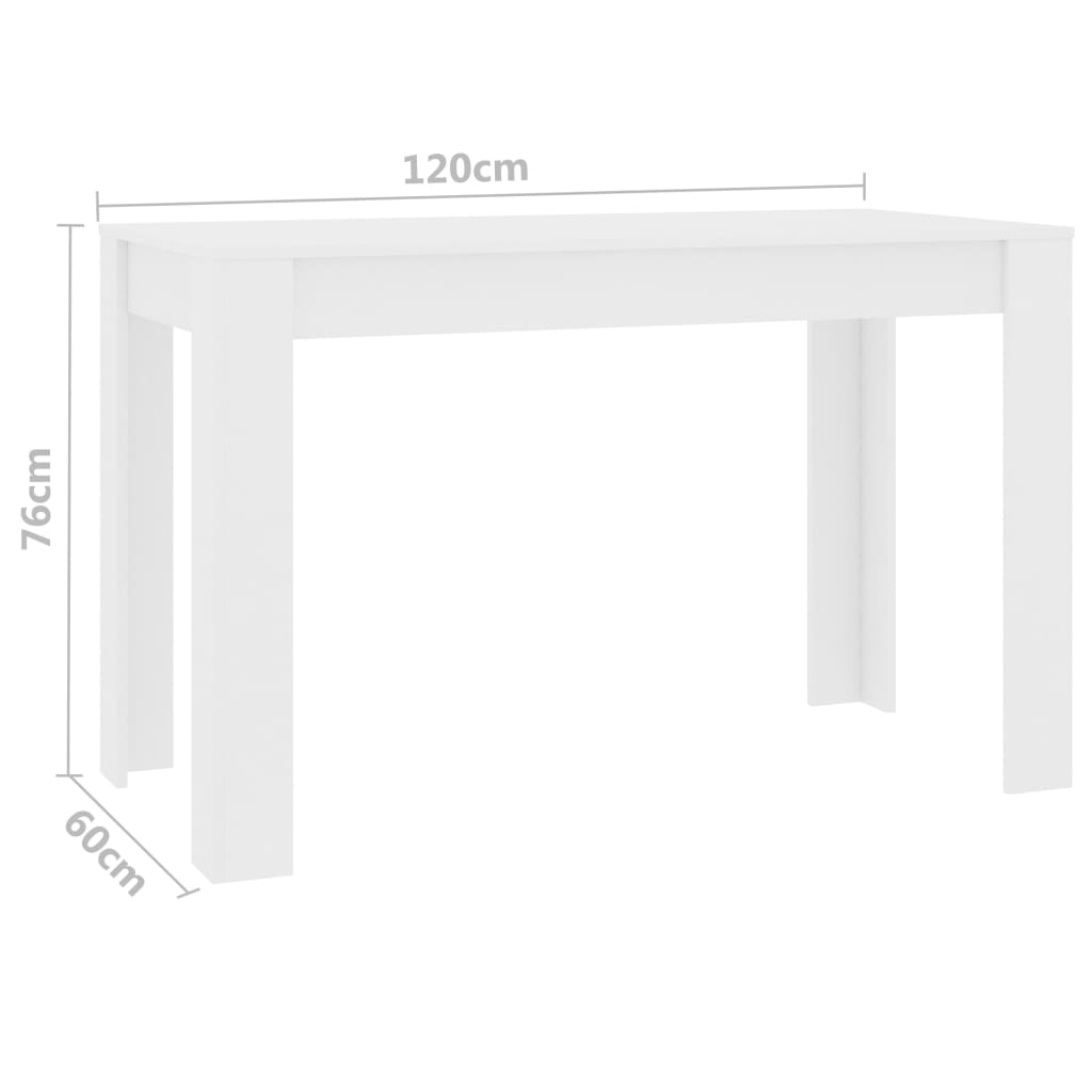 Eettafel 120x60x76 cm bewerkt hout