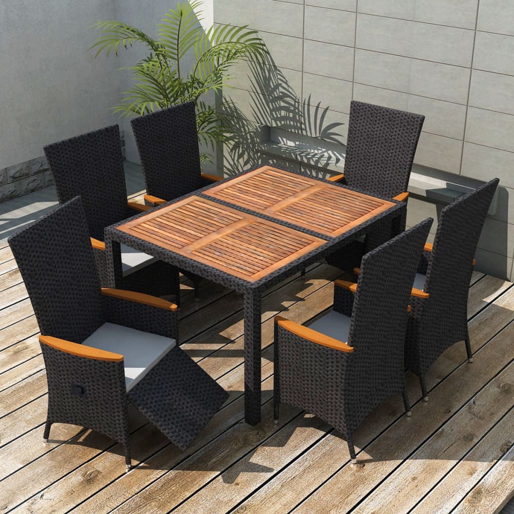 9-delige Tuinset met kussens poly rattan