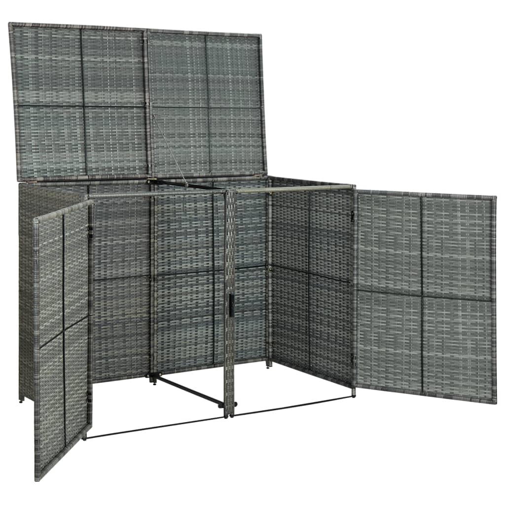 Containerberging dubbel 148x80x111 cm poly rattan